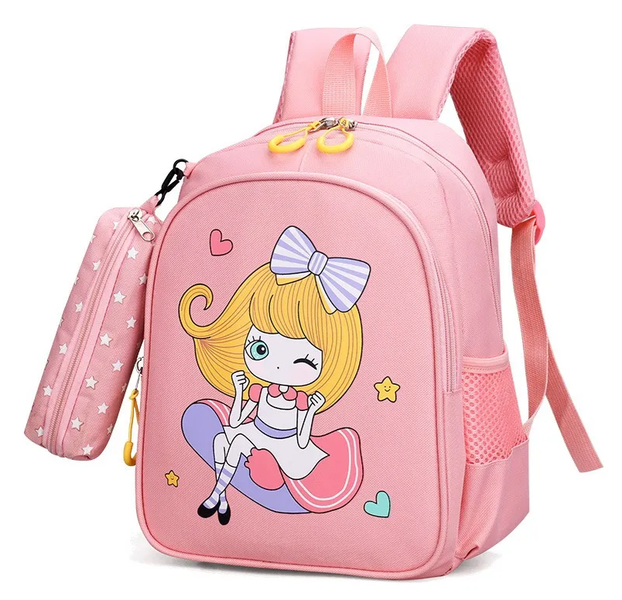 QKTNIUBI Waterproof School Backpack for Primary Students - Nylon Fabric