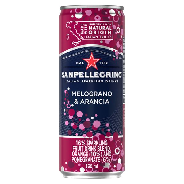 San Pellegrino Sparkling Drink - 330ml - Pomegranate Orange - 12 Pack