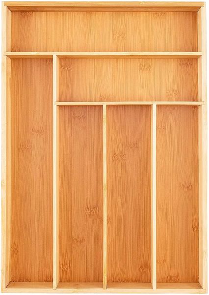 Bamboo Cutlery Tray for Drawer, Kitchen Drawer Organiser