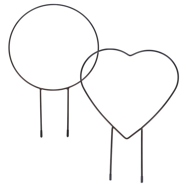 Garden Climbing Plant Heart And Circle Shaped Trellis Set of 2