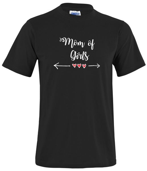 Mom of girls black T-shirt