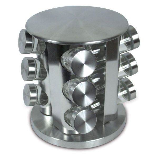 Kitchen Spice Rack Carousel 12 Jar Organizer