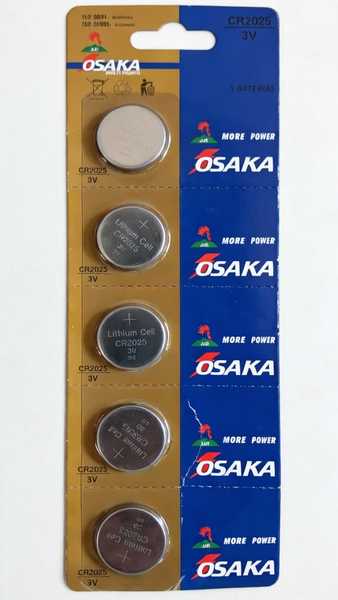 OSAKA CR2025 3V Lithium Coin Batteries (5 Pack)