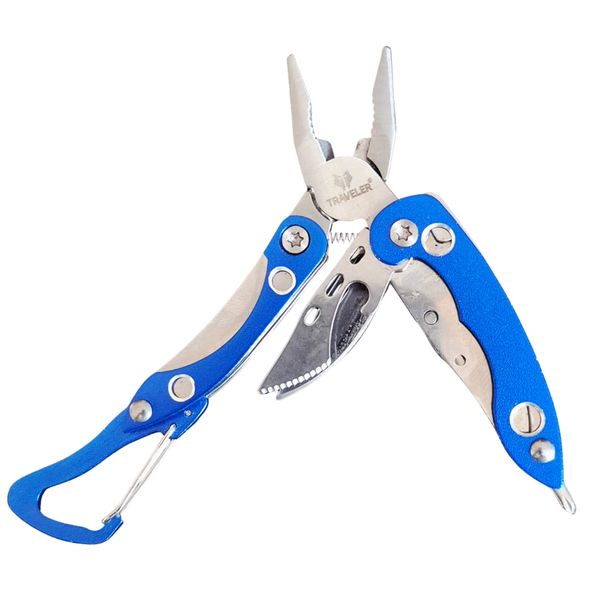 Blue 7-in-1 Mini Multi-Tool with Pliers &amp; Black Pouch