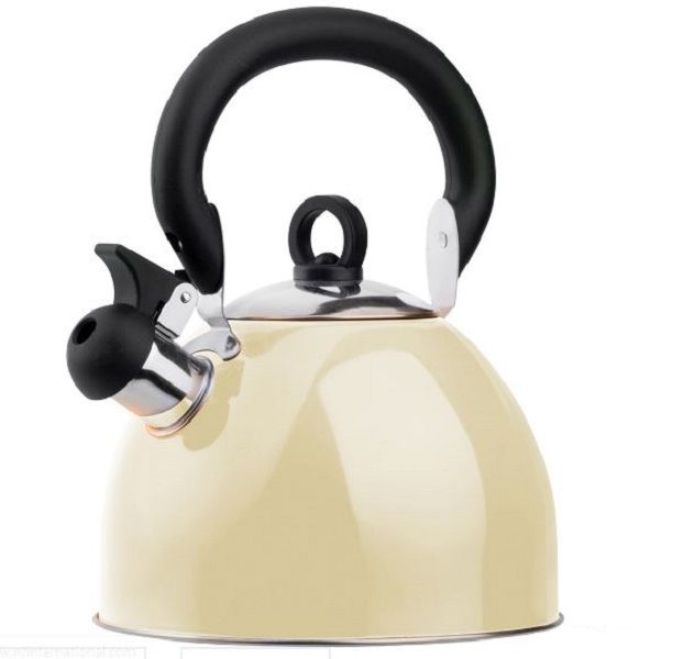 Stainless Steel Whistling Kettle 2.5 Ltr Cream