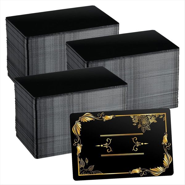 550 Pcs Cards Engraving Aluminum Plates Sheets 0.01Inch Black