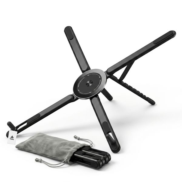 Topika - Adjustable Folding Laptop Stand With Magnetic Phone Holder