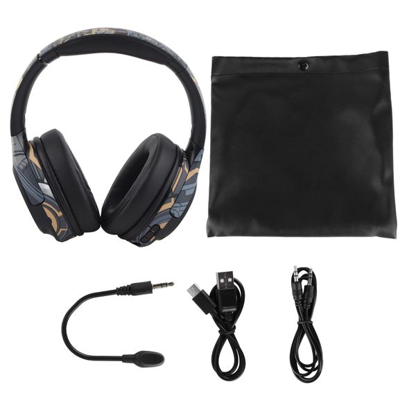 ELA2 Bluetooth Headset Wireless HeadMounted Luminous HIFI Headphones Black