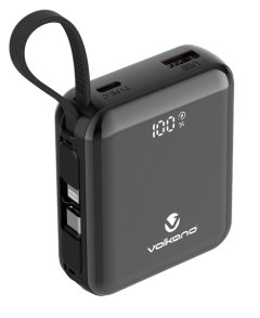 Volkano Solace Series 10000 mAh Power Bank with Built-in Charging Cables
