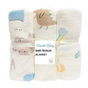 3 Pack Muslin Receiver Baby Blanket