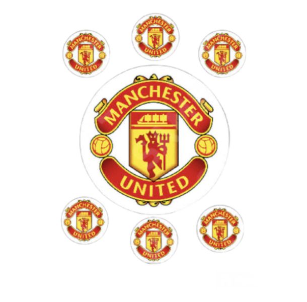 Edible Prints/ Sheet, Manchester United Round Plus Cupcake Prints