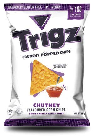 Trigz Chutney Crunchy Popped Chips (24 x 28g)