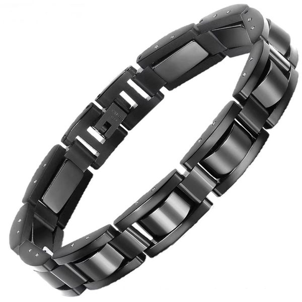 IPSTYLE Men Power Wristband Titanium Steel Hematite Magnetic Bracelets