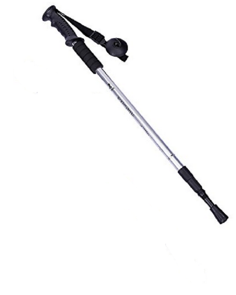 Folding Trekking Pole 3 Sections Walking Hiking Climbing Stick - Silver