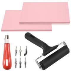 Rubber Stamp Making Kit,Block Printing Tool Kit,Linoleum Cutter with 6 Typ
