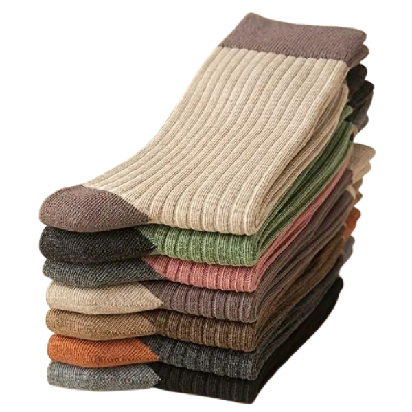 Men's Socks 7-Pairs Pack - Mixed Colour All-Seasons Casual, Everyday, Soft