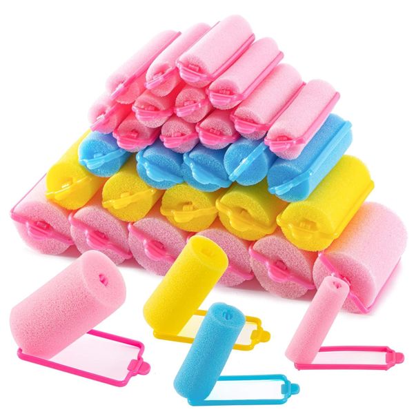 QYNIAL Foam Hair Rollers - Heatless Sponge Curlers for Short &amp; Long Hair