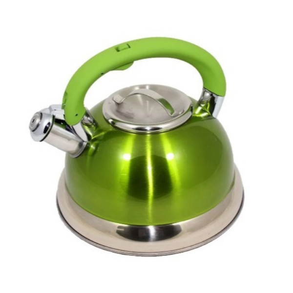 3L Stove Top Stainless Steel Whistling Kettle - Green
