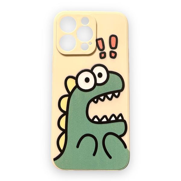 AMA Cartoon Green Dinosaur Pattern Silicon Case For iPhone 14 Pro Max