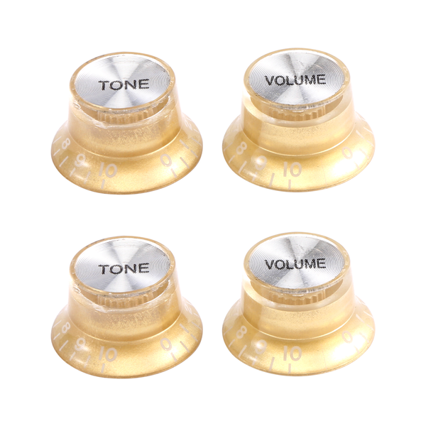 4 Pcs Speed Control Knobs 2 Tone 2 Volume for Gibson LP SG Guitar Golden Kn