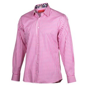 Twill Executive Mens Slim Fit Long Sleeve Shirt – Lilac Small Check