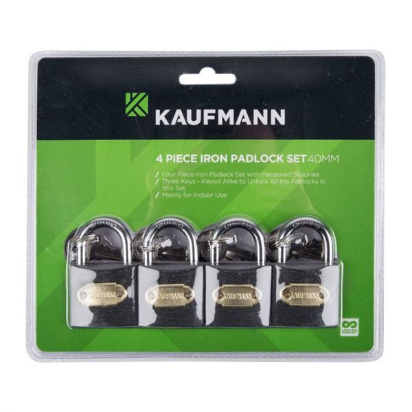 Kaufmann - Steel Lock Set 4 Piece 30mm - 2 Pack