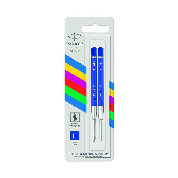 PARKER Economy Ball Pen Gel Refill Fine Nib Blister of 2 - Blue - 0,5mm