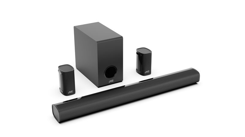 JVC 5.1 Sound bar System with Wired Subwoofer and Satellite Speakers