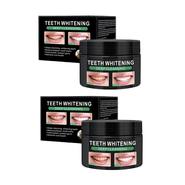 Pure Natural Coconut &amp; Charcoal Teeth Whitening Powder - 2 Pack