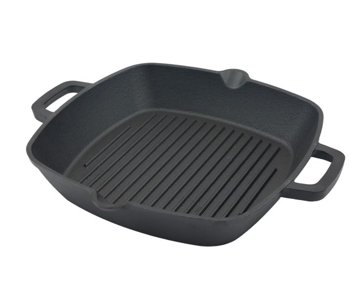 AIYI 26cm x 26cm Cast Iron Enameled Grill Pan AY377-003