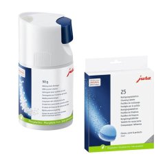 Jura Milk System Cleaner-Mini Tabs 90g &amp; 3-Phase-Cleaning 25 Tablets Combo