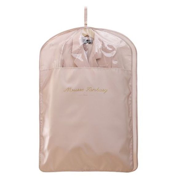 Olive Tree - Silky Satin Garment Bag Coat Suits Dress Carry Cover - Pink -S