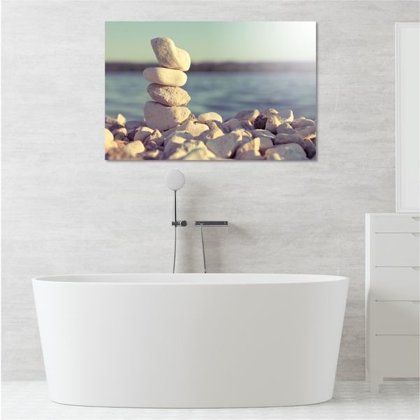 Stacked Beach Pebbles - 119 x 84cm (Landscape)
