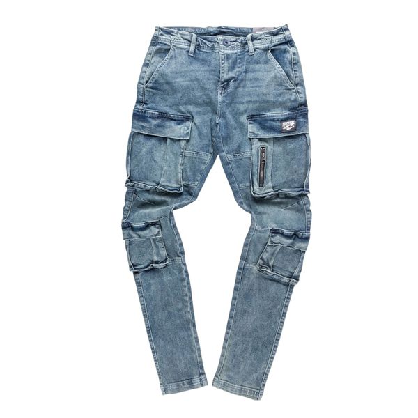 Cutty Victory Washed Blue Cargo Jeans