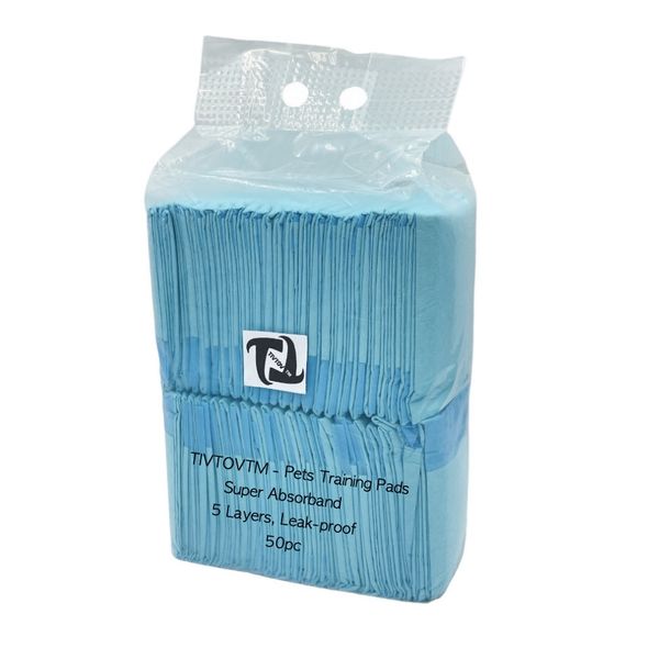 TIVTOV - 50pc Super Absorbent Leak- Proof Pets Training Pads - 45x60cm