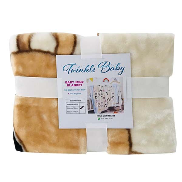 Teddy On The Moon Printed Baby Blanket