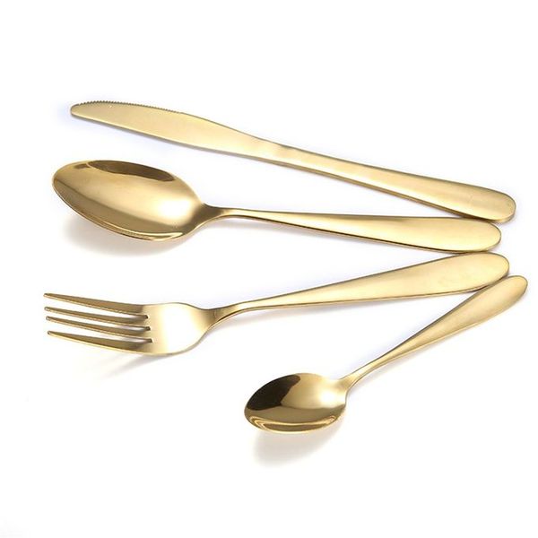 24Pc Dinnerware set Colored Stainless Steel Cutlery Set - Multicolour
