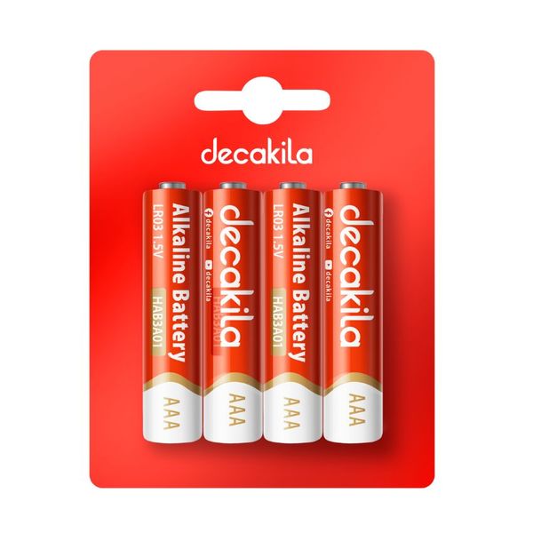 Decakila - AAA Alkaline Batteries LR03 - Pack Of 4 (1.5V)