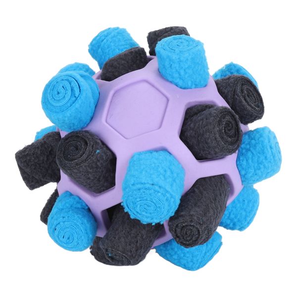 Interactive Dog Snuffle Ball for Small Medium Large Dogs - Treat Dispensing Puzzle Toy Purple