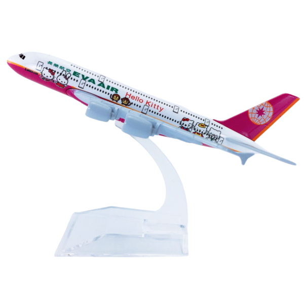 16CM Alloy Airplane Model Airbus A380 EVA Air HelloKitty Livery Scale Model