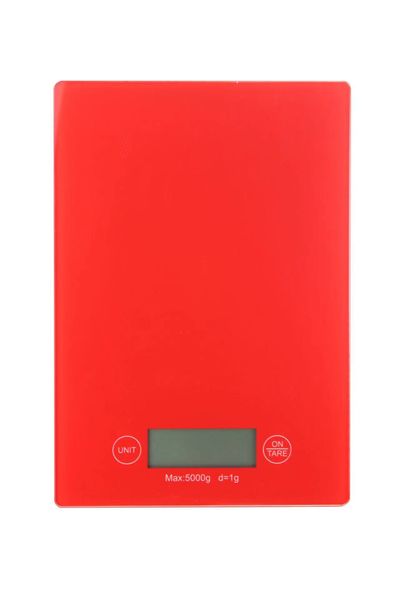 Digital 5kg Slim Line Kitchen Baking Scale in Red