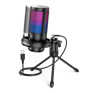 Redisson USB Microphone - RGB Gaming/Podcast Mic for PC/Mac/PS4/5 | Mute