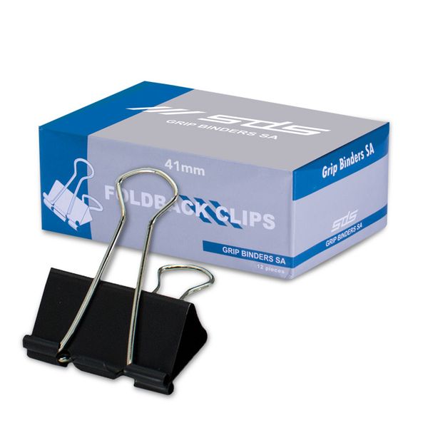 SDS 41mm Foldback Clips Black - Box of 12