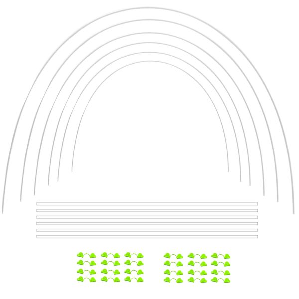 12 Piece 220CM Garden DIY Greenhouse Plant Grow Support Tunnel With 24 Clips