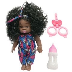 Curly Hair Baby Doll Playset - Pretend Play Toy for Kids &amp; Girls