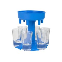 6 Shot Glass Dispenser Rack (Blue)