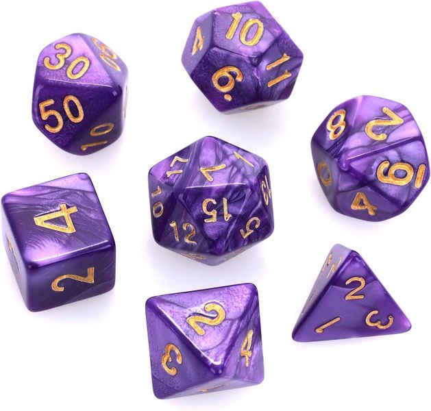7pc DND Dice Set Acrylic Plastic RPG Tabletop Boardgame Dungeons &amp; Dragons