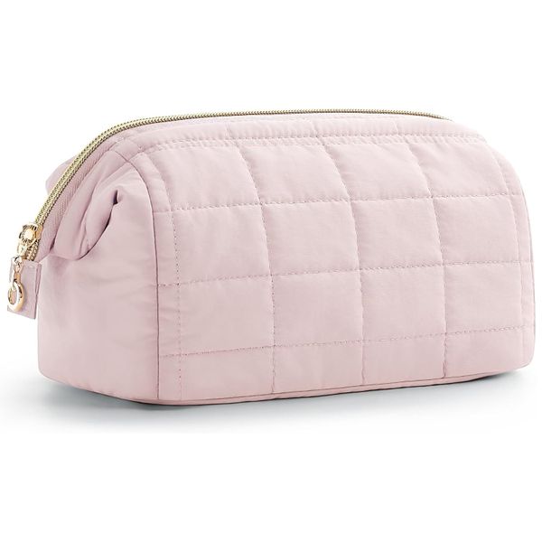 QYNIAL Travel Makeup Bag for Women - Wide Open Cosmetic Organizer