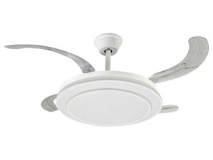 Fine Blue Modern Ceiling Fan Light with Transparent Acrylic Blades JAFL010
