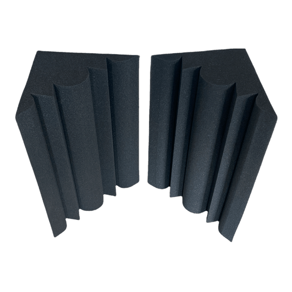 50cm - Bass Trap - Acoustic Foam - Black - Shape B - 2 Pack